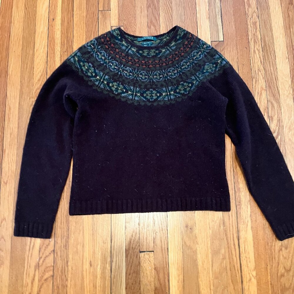Ralph Lauren Hand-Knit Lambswool Sweater | Medium